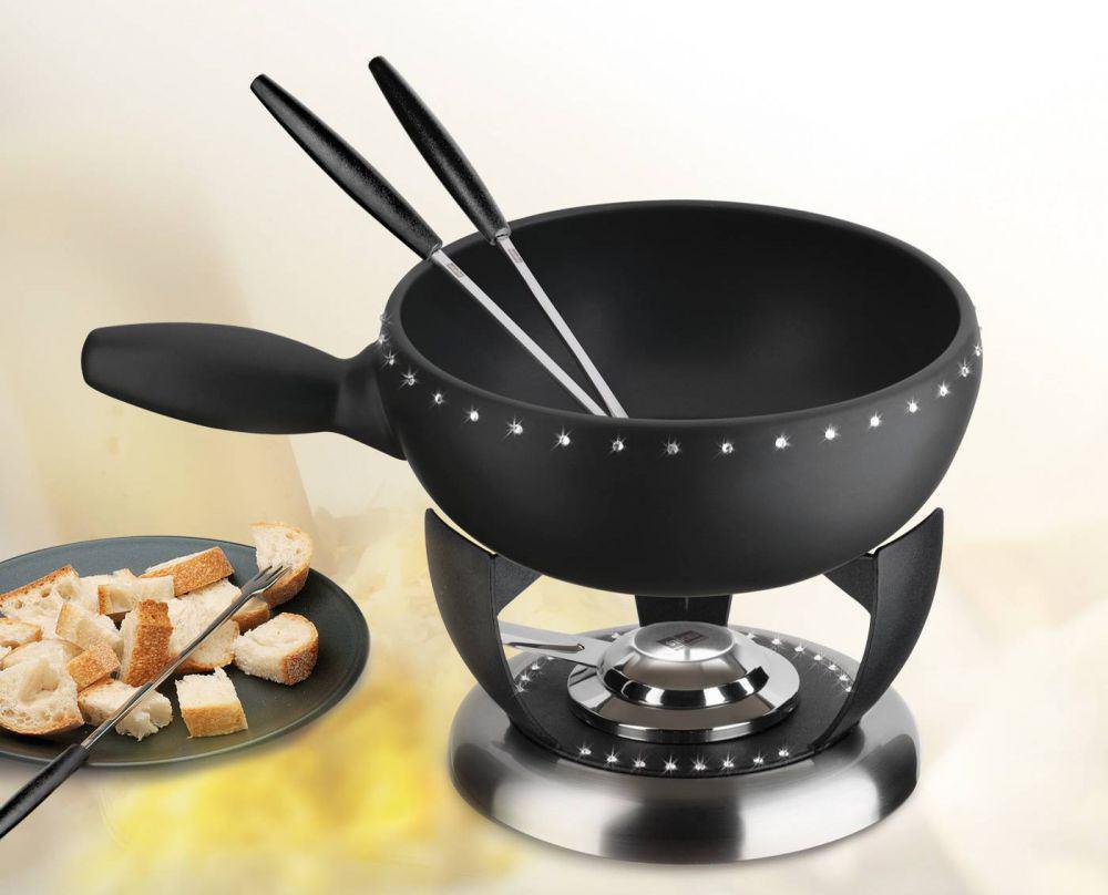 stöckli Käse Fonduegarnitur mit Crystal SwarovskiElements