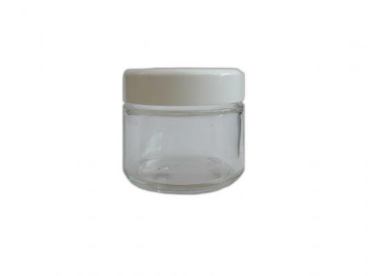 Cremetiegel 60 ml Glas inkl. weißem Schraubdeckel