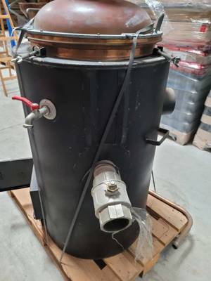 Brennkessel Kupfer 80 l schwarz mit Kühler komplett
