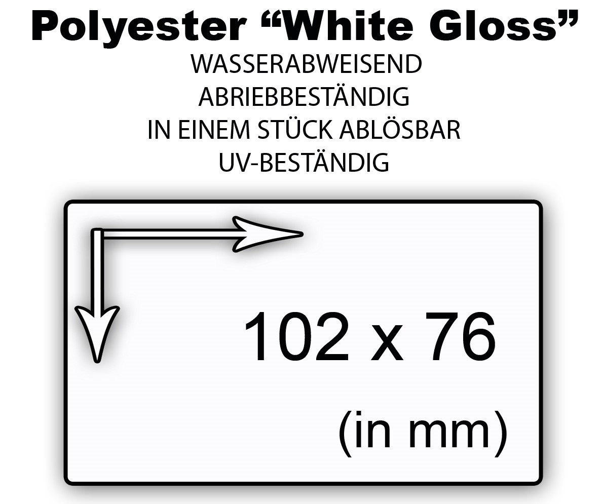 ETIKETT 4" X 3" POLYESTER